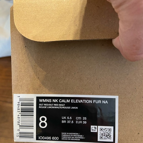 Nike clam Elevation Cozy Pink with tan Fur-Lined Slides Women's SZ 8 - Picture 12 of 12